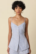 VERA LINEN BUTTON FRONT TOP/SHORT