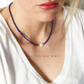 BEADED LAPIS NECKLACE