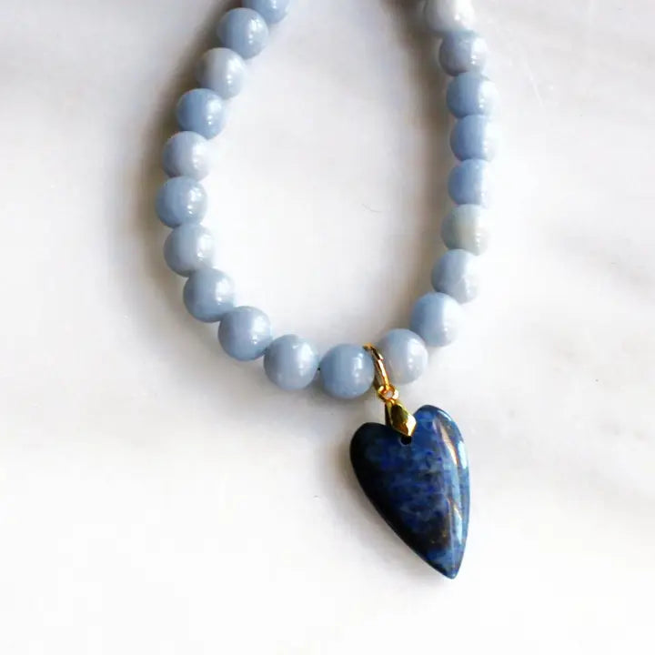 DENIM HEART NECKLACE