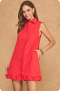 Ruffle Hem Shirt Dress